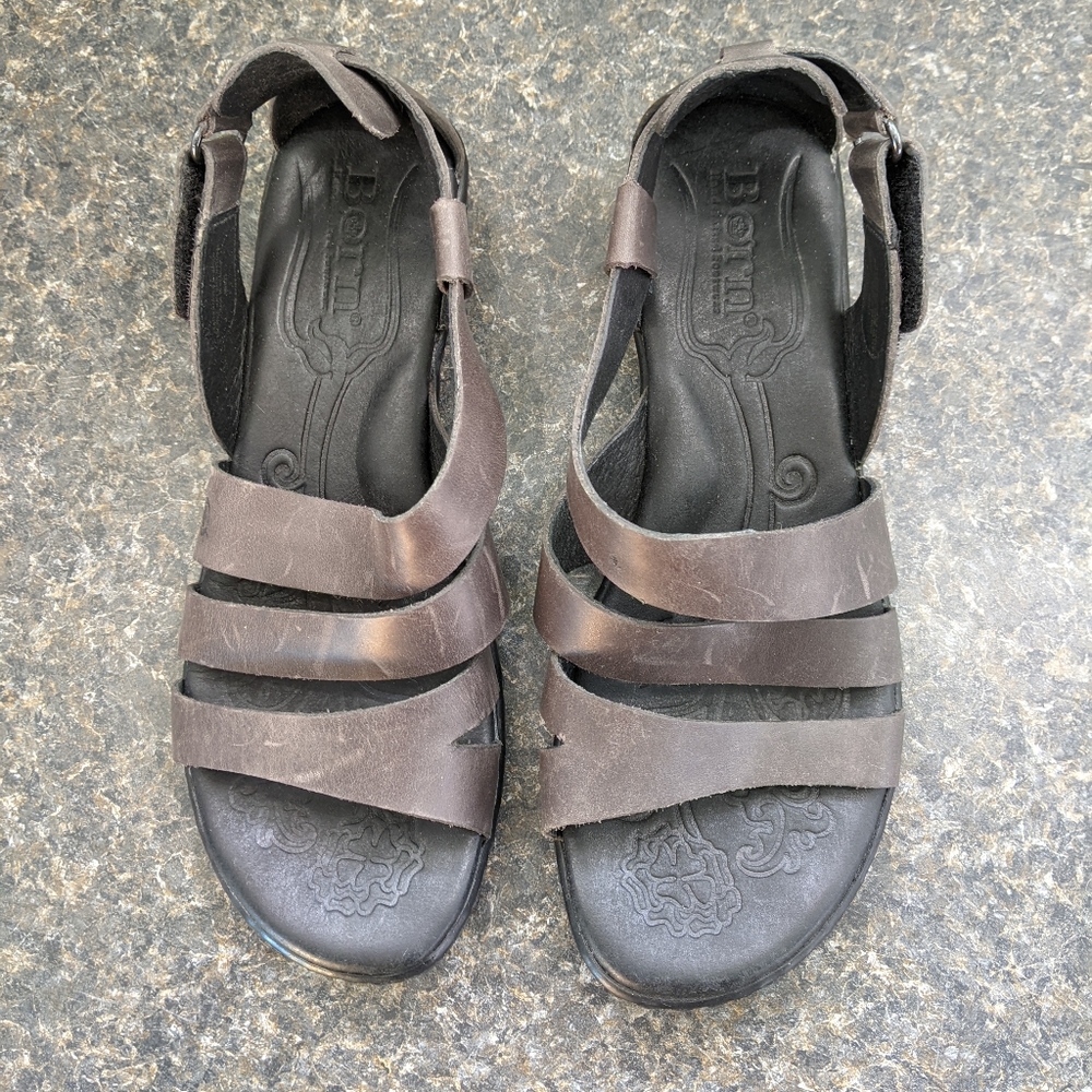 Born leather Gray wedge sandals size 7 - Picture 4 of 7